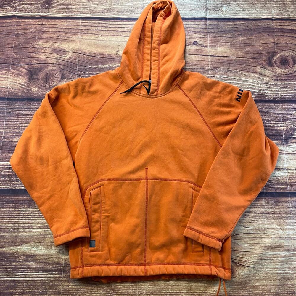 Vintage Nike Hoodie Men’s Size S Orange Pullover Y2k Baggy Skater Drawstring